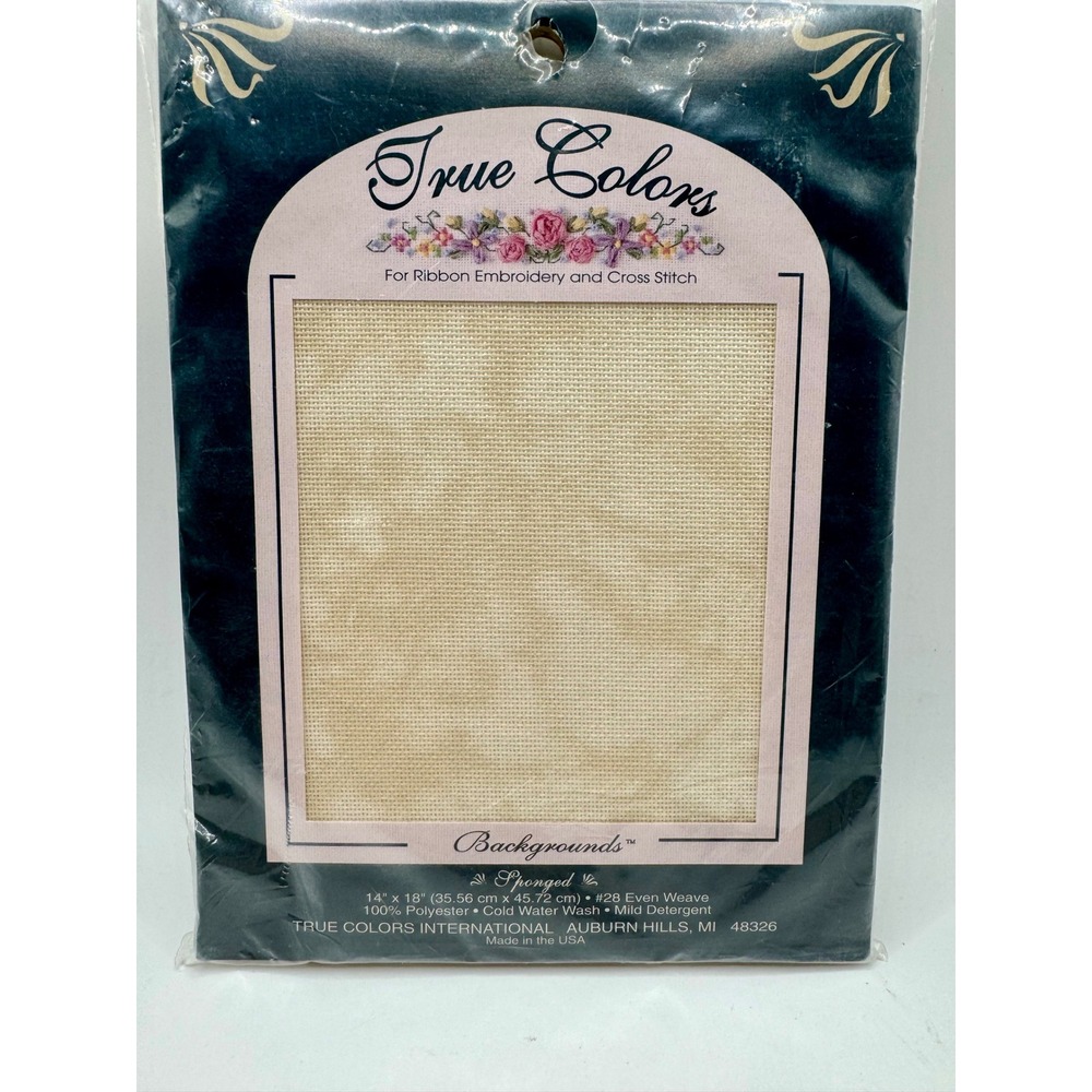 True‎ Colors Sponged Backgrounds Fabric 14x18 Tan #28 Even Weave FAB10023 NEW